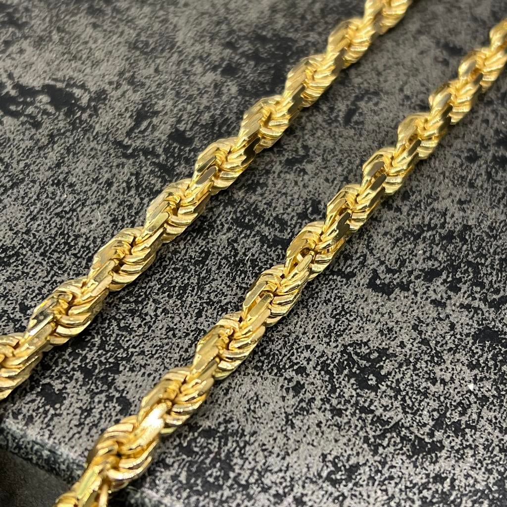 18 karaat gouden ketting massief rope schakel chain, Sieraden, Tassen en Uiterlijk, Kettingen, Ophalen of Verzenden, Nieuw, Goud