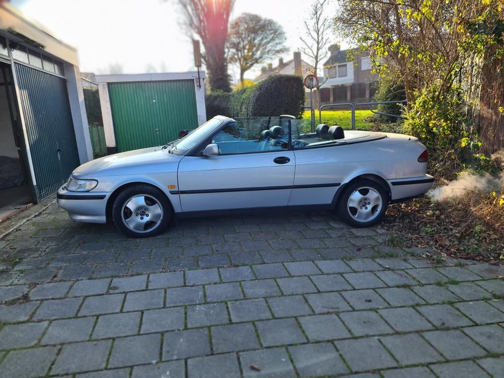 Saab 900 cabrio, Auto's, Mercedes-Benz, Zwart, Leder, Particulier, Zilver of Grijs
