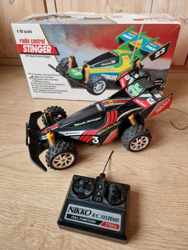 Nikko Black Stinger RC Buggy 1:18 DEFECT opknapper, Hobby en Vrije tijd, Modelbouw | Radiografisch | Auto's, Gebruikt, Auto offroad