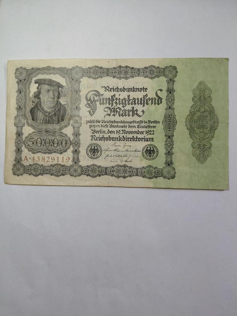 Duitse 50 000 mark 1922, Ophalen of Verzenden, Duitsland