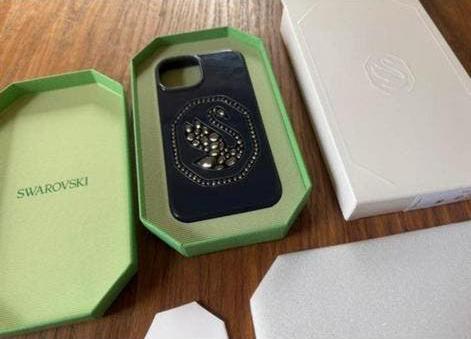 Swarovski telefoonhoesje iPhone 14, Zwart, IPhone 14, Frontje of Cover, Ophalen of Verzenden