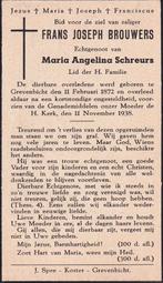 Brouwers Frans 1872 Grevenbicht 1938, Ophalen of Verzenden, Bidprentje