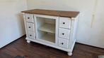 Dressoir wit met houten blad, Ophalen, Gebruikt, 100 tot 150 cm, Landelijk