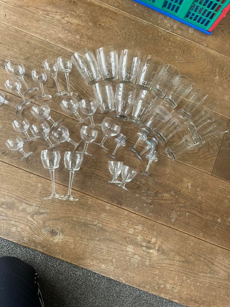 38 oude glazen, Antiek en Kunst, Antiek | Glas en Kristal, Ophalen