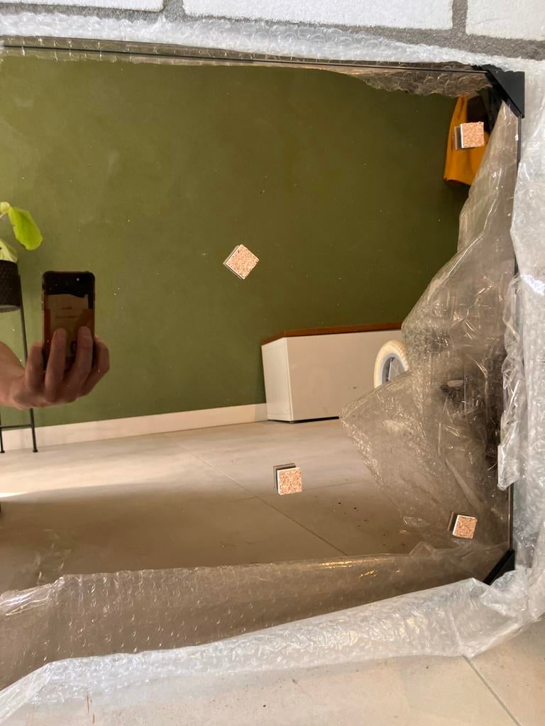 2x Bronzen Spiegels 44x76 cm - Zo goed als nieuw, Huis en Inrichting, Woonaccessoires | Spiegels, Minder dan 50 cm, Ophalen of Verzenden