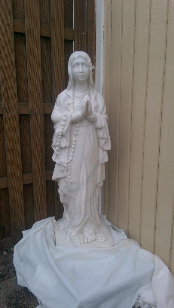 Marmeren beeld, Vazen, Caesar kop en Olie verf schilderij, Antiek en Kunst, Natuurlijk materiaal, Handgemaakt, Beeld, Meerkleurig