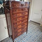 Antieke mahonie chiffonnière met 8 lades ranke uitstraling, Ophalen