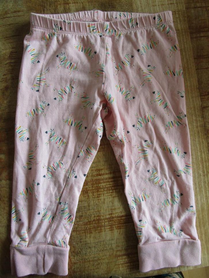 Hema - roze broekje met zebra's maat 86/92, Kinderen en Baby's, Babykleding | Maat 86, Zo goed als nieuw, Meisje, Broekje, Ophalen of Verzenden