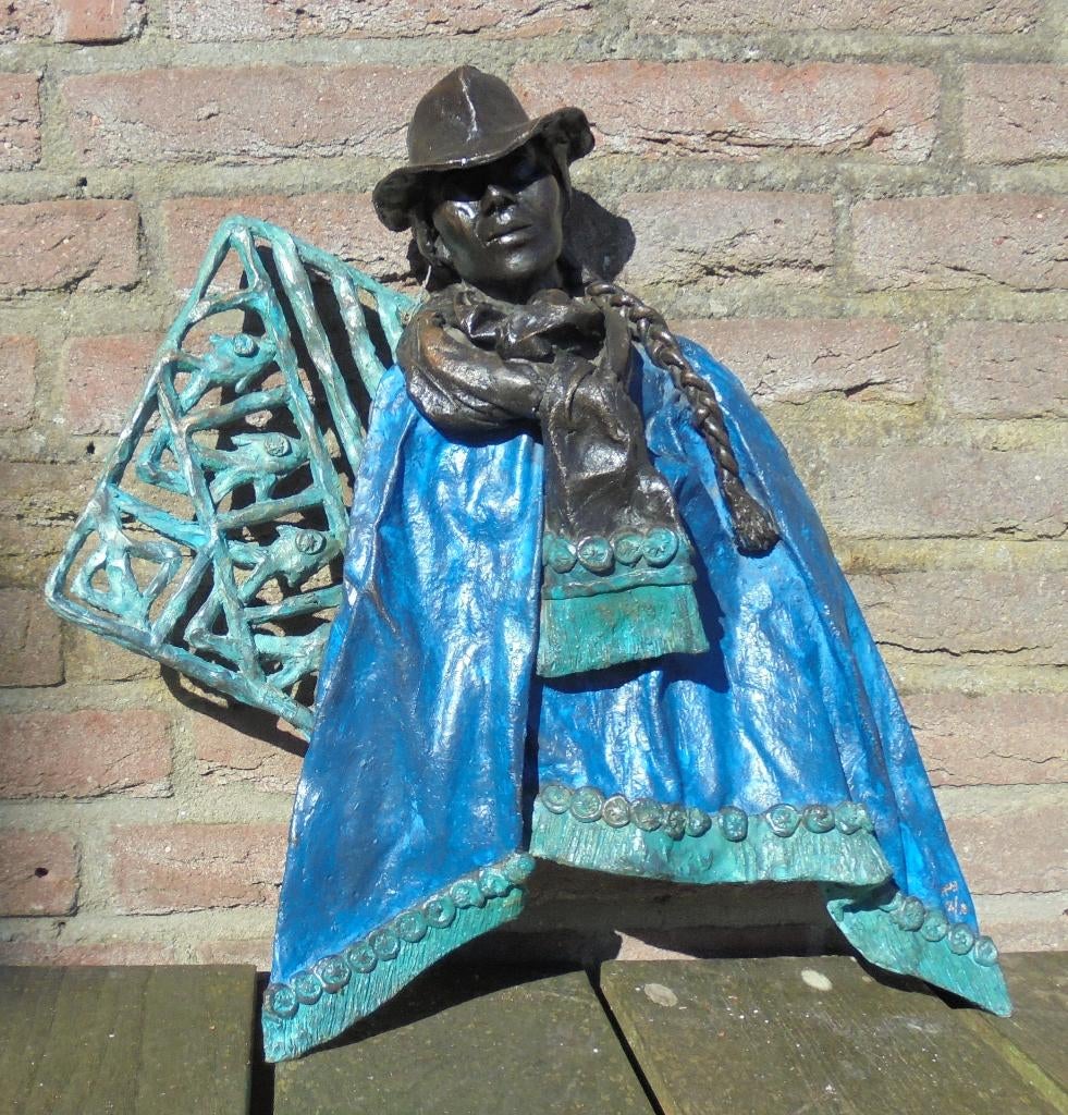 Marianne Houtkamp.Prachtig, brons beeld.gesigneerd.Uniek!!, Antiek en Kunst, Ophalen