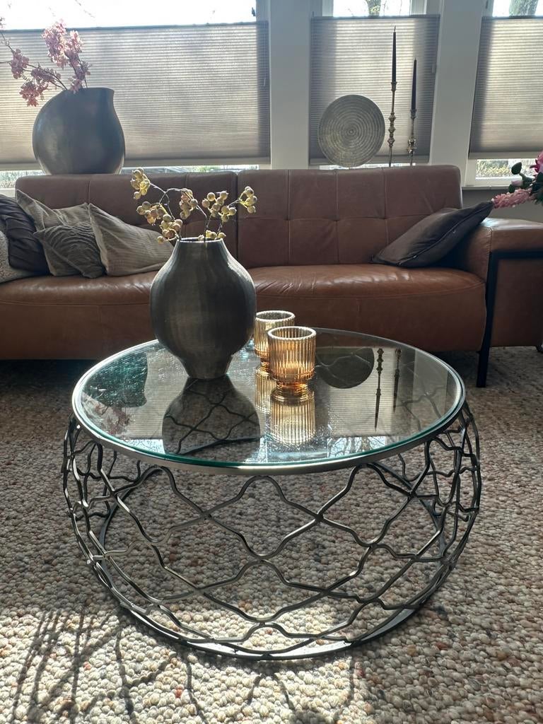 Salontafel metaal, Huis en Inrichting, Tafels | Salontafels, Ophalen, 100 tot 150 cm, 50 tot 100 cm, Zo goed als nieuw