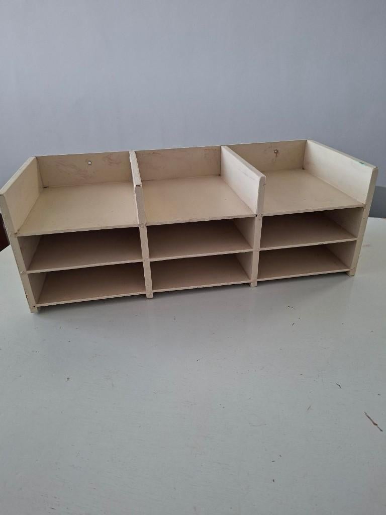 vintage houten wandrekje sorteerkast postkast industrieel, Ophalen of Verzenden, Gebruikt