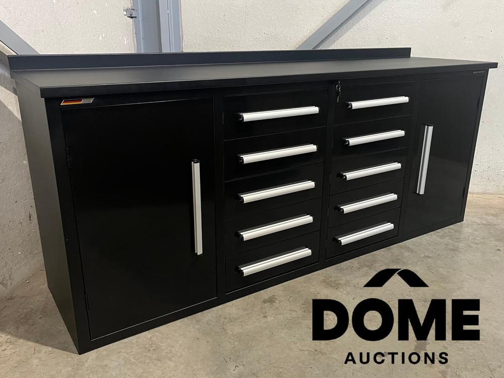 metalen werkbank met 10 laden