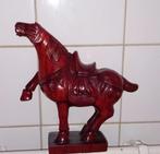Decoratief Chinees Tang Paard Beeld - Rood Houtsnijwerk, Antiek en Kunst, Ophalen of Verzenden