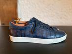 Santoni sneaker 42 blauw leer (als nieuw), Kleding | Heren, Ophalen of Verzenden, Zo goed als nieuw, Blauw