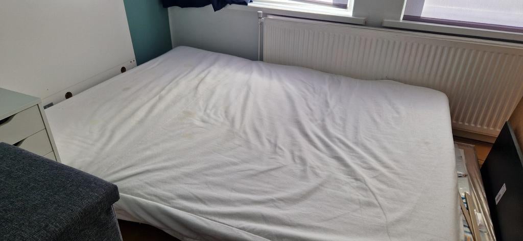 IKEA Bedbank 160x200 - Ideaal voor kleine ruimtes, Ophalen, Gebruikt, Wit, Tweepersoons