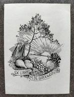 Exlibris M. de Brouwer (Henk Willemse, 1944), Antiek en Kunst, Ophalen of Verzenden