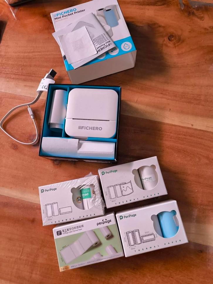 Mini fotoprinter met diverse papier en sticker vullingen, Computers en Software, Labelprinters, Nieuw, Ophalen of Verzenden