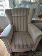 Klassieke fauteuil met gestreepte bekleding, Ophalen, Gebruikt, Klassiek, 75 tot 100 cm