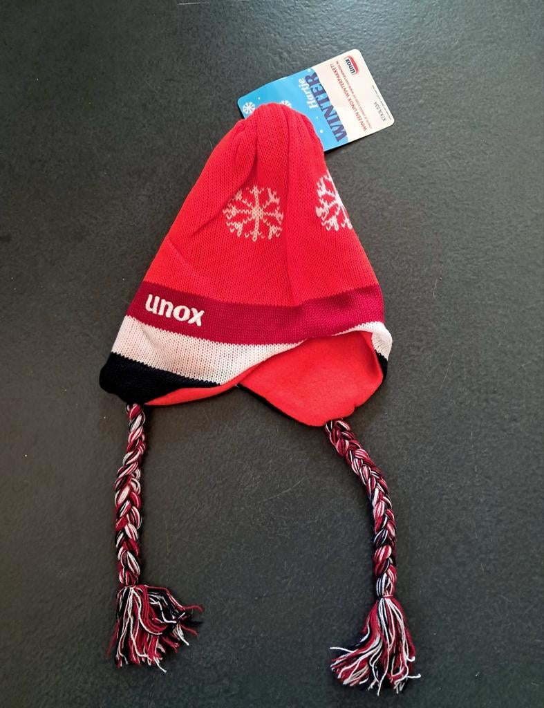 Unox oranje muts met vlechtjes - nieuw, Ophalen of Verzenden, Nieuw, Pet of Muts