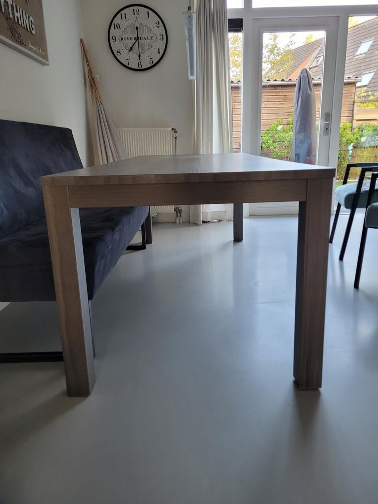 Eettafel grijs eiken, Huis en Inrichting, Tafels | Eettafels, Ophalen, Gebruikt, 200 cm of meer, 50 tot 100 cm