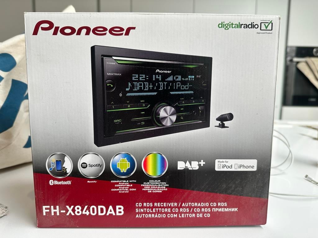 Pioneer FH-X840DAB Autoradio Dubbel din CD Tuner-USB-DAB+, Ophalen of Verzenden, Zo goed als nieuw