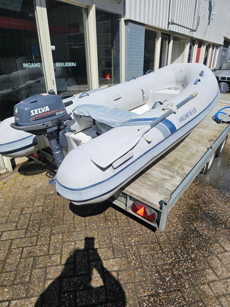 Highfield rubberboot ,4 pk Selva, Aluminium vaste bodem!!, Watersport en Boten, Rubberboten, Gebruikt, Benzine, Minder dan 70 pk