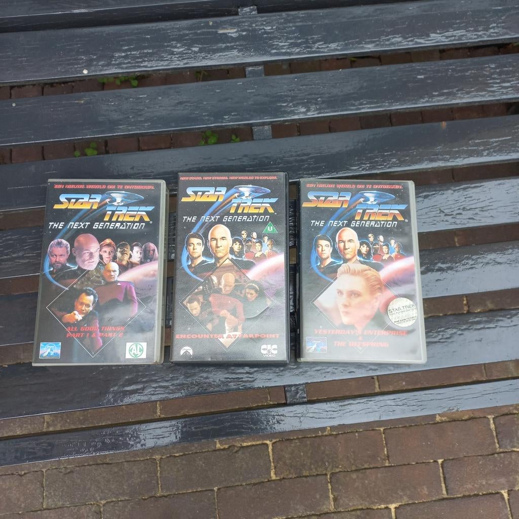 3 originele vintage Star Trek The Next Generation VHS video, Cd's en Dvd's, Alle leeftijden, Ophalen of Verzenden, Gebruikt, Science Fiction en Fantasy