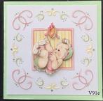 geborduurde kaarten geboorte tweeling baby in verwachting, Hobby en Vrije tijd, Kaarten | Zelfgemaakt, Ophalen of Verzenden, Nieuw