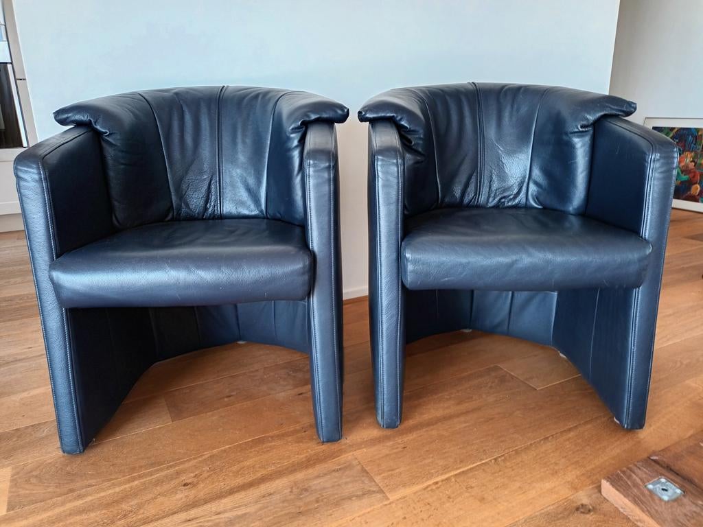 2 Rolf Benz stoelen, Huis en Inrichting, Fauteuils, Ophalen, Gebruikt, 50 tot 75 cm, Leer
