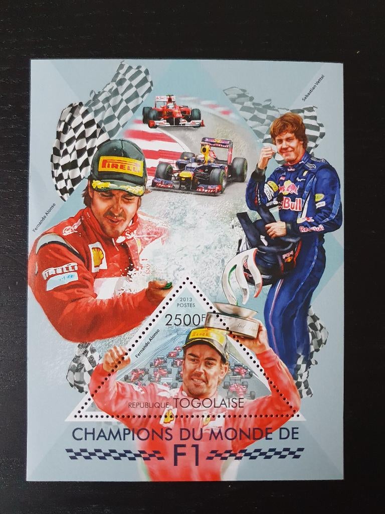 Togo 2013 F1 Sport Vettel Alonso Michel blok 840 postfris, Verzenden, Postfris, Sport
