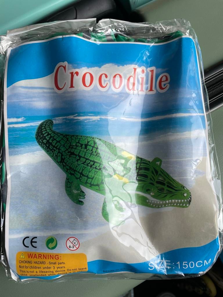 Nieuw Opblaasbare krokodil zwembad speelgoed 150cm, Ophalen of Verzenden, Nieuw
