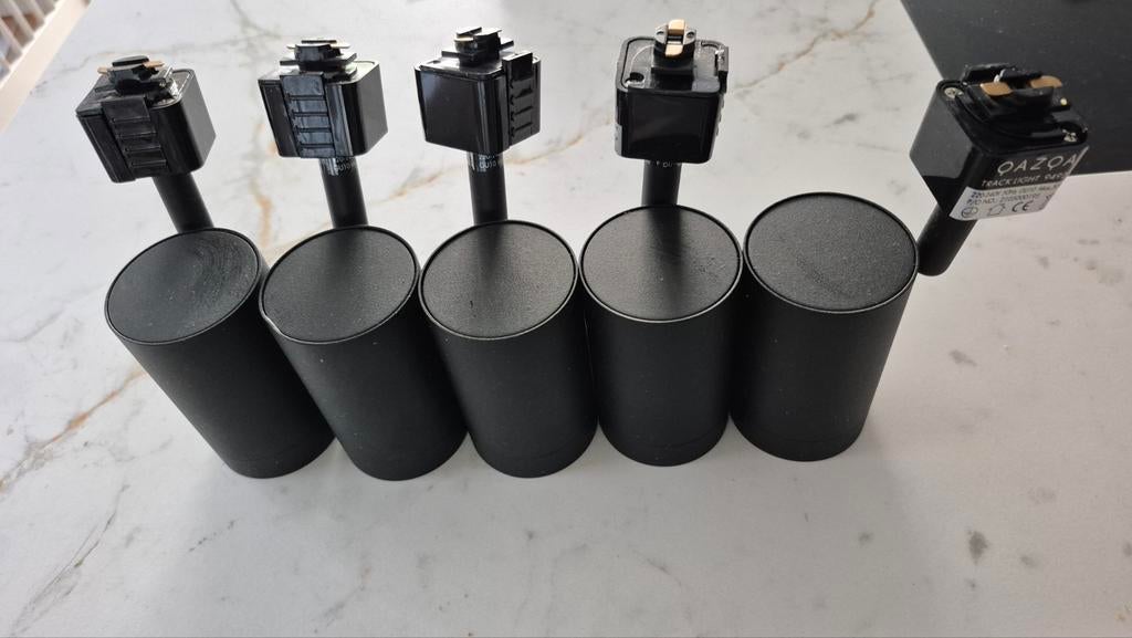 Qazqa Rail spots 94923 - 5 stuks zo goed als nieuw, Huis en Inrichting, Lampen | Spots, Metaal of Aluminium, Ophalen of Verzenden