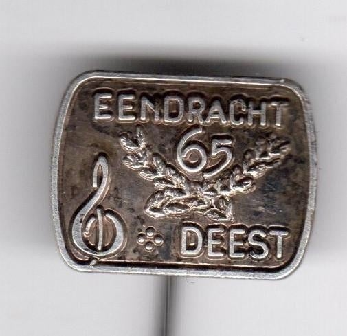 Speldje HARMONIE EENDRACHT DEEST 65 JAAR (A2), Verzamelen, Verzenden, Gebruikt, Overige onderwerpen