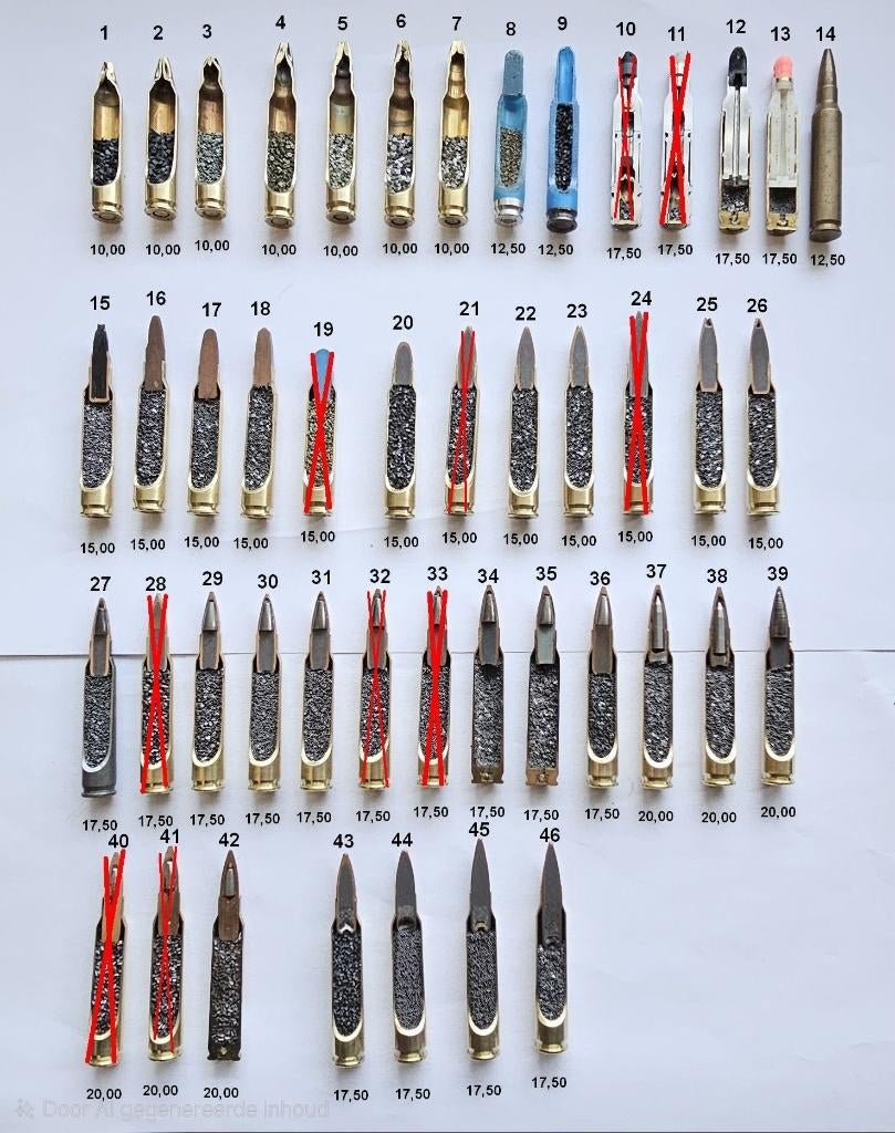 5,56x45 Nato /.223   DOORSNEDEN, Ophalen of Verzenden, Landmacht, Nederland, Embleem of Badge