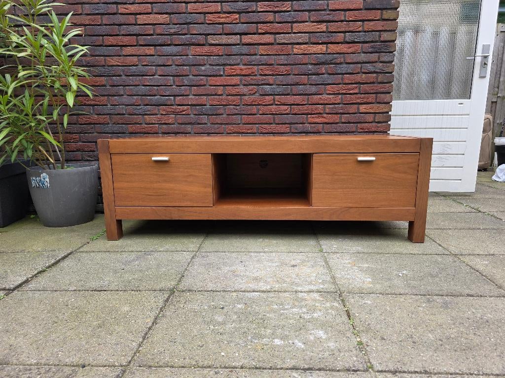 Stevig TV-meubel (165 x 57 cm) – Met kabeldoorvoer, Ophalen, Gebruikt, 150 tot 200 cm, Minder dan 100 cm
