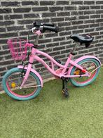 16 inch Roze kinderfiets met mandje, Fietsen en Brommers, Fietsen | Kinderfietsjes, Ophalen, Gebruikt, 16 tot 20 inch