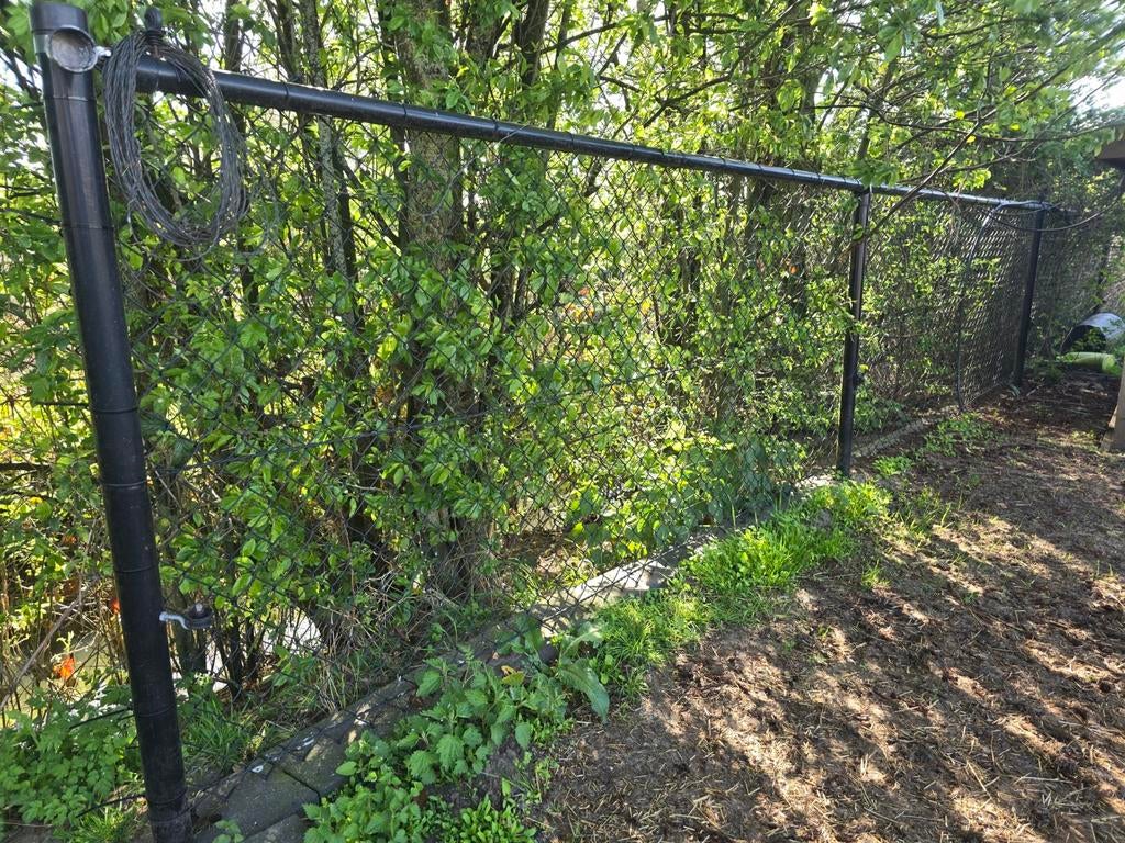 Stalen hekwerk met poort - Diverse onderdelen, Tuin en Terras, Tuinhekken en Hekwerk, Ophalen, Met poort, Gebruikt, Overige typen