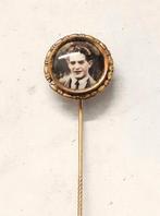 Antieke Goud doublé dasspeld met portret (7131-609), Ophalen, Overige materialen, Broche