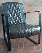 Fauteuil zwart staal/ antraciet, Ophalen of Verzenden, 50 tot 75 cm