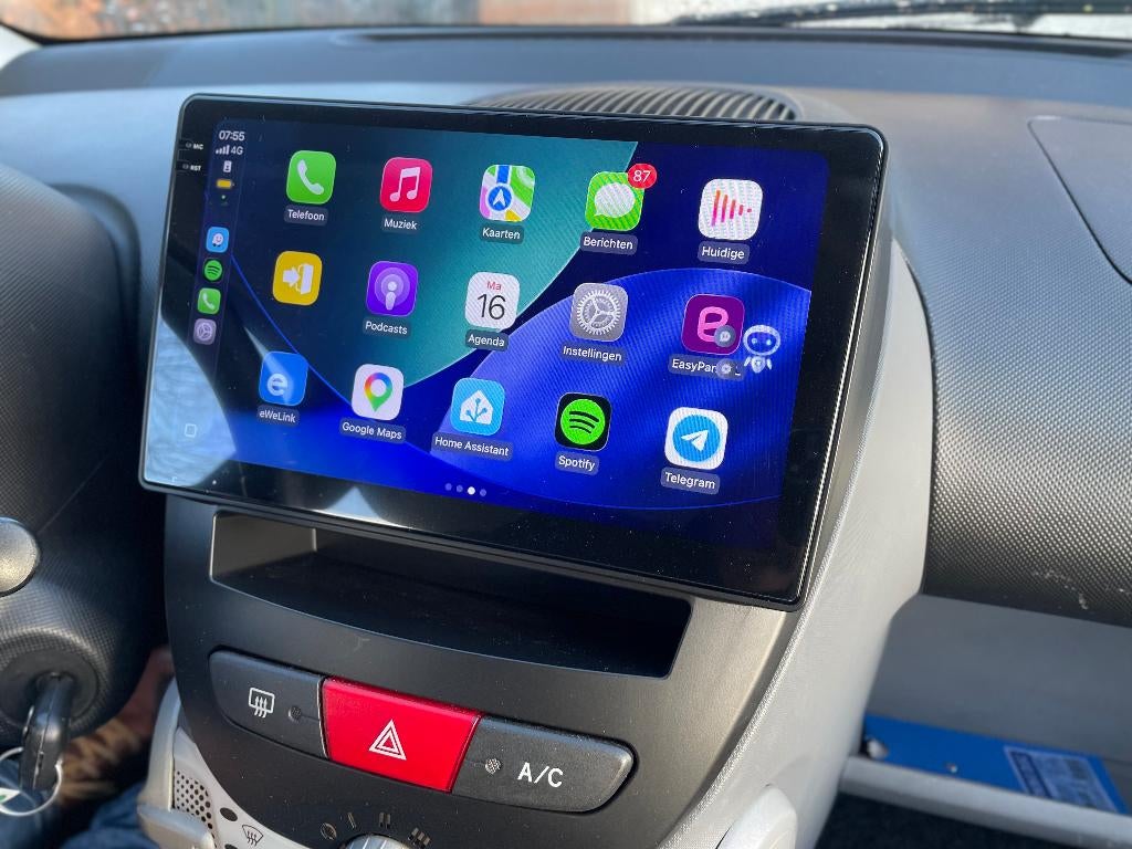 Toyota Aygo Citroen C1 Peugot 107 Carplay, Auto diversen, Autoradio's, Ophalen of Verzenden, Nieuw