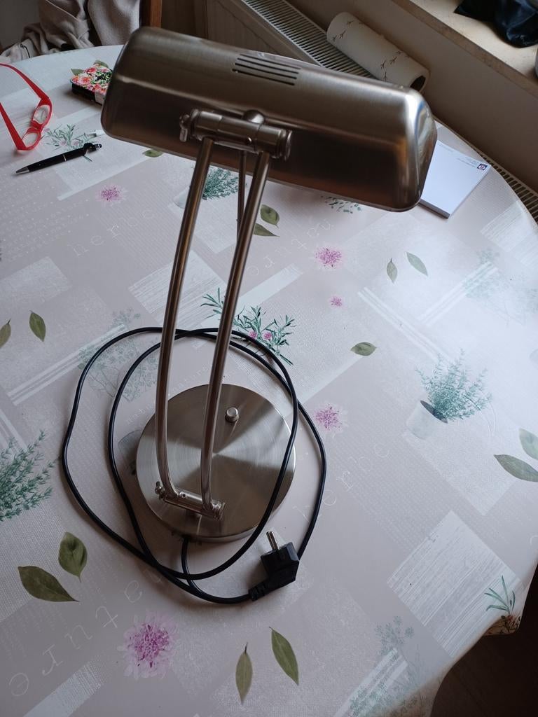 Bureaulamp ( notaris lamp ), Ophalen of Verzenden, Gebruikt, Metaal, Minder dan 50 cm