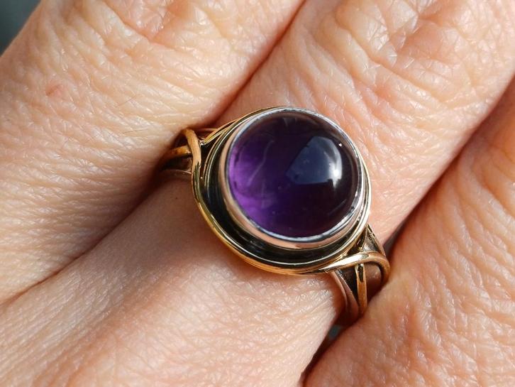 Vanoli 925 zilveren ring met amethist maat 17,5, Sieraden, Tassen en Uiterlijk, Ringen, Nieuw, Dame, 17 tot 18, Paars, Zilver