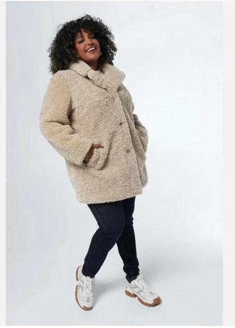 Bontjas teddy maat 50 - Zeer goede staat, Ophalen of Verzenden, Zo goed als nieuw, Maat 46/48 (XL) of groter, Beige