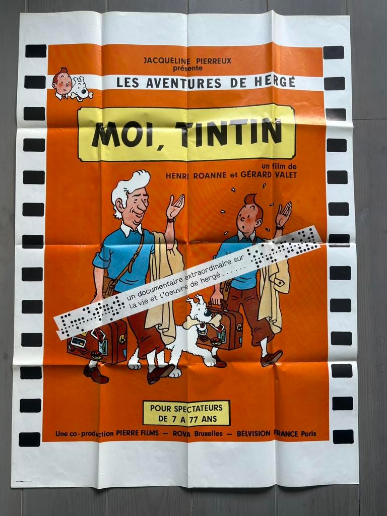 🎥 Grote vintage Kuifje filmposter Moi TinTin 1976, Verzamelen, Stripfiguren, Ophalen of Verzenden, Kuifje, Nieuw, Plaatje, Poster of Sticker