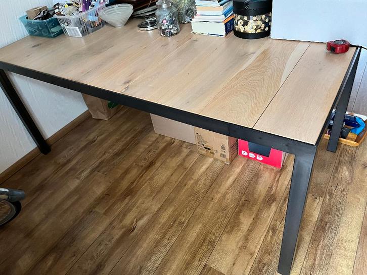 WOOOD Eettafel Nout, Huis en Inrichting, Tafels | Eettafels, 50 tot 100 cm, 150 tot 200 cm, Rechthoekig, Metaal, Ophalen