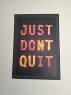Metalen wanddecoratie "JUST DON'T QUIT" - Motivatie, Ophalen, Gebruikt
