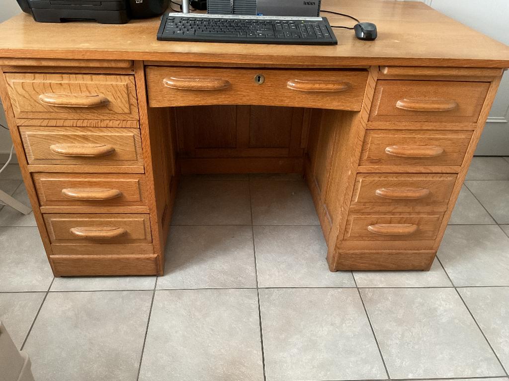 Eiken bureau, 1,40 m breed, Antiek en Kunst, Ophalen
