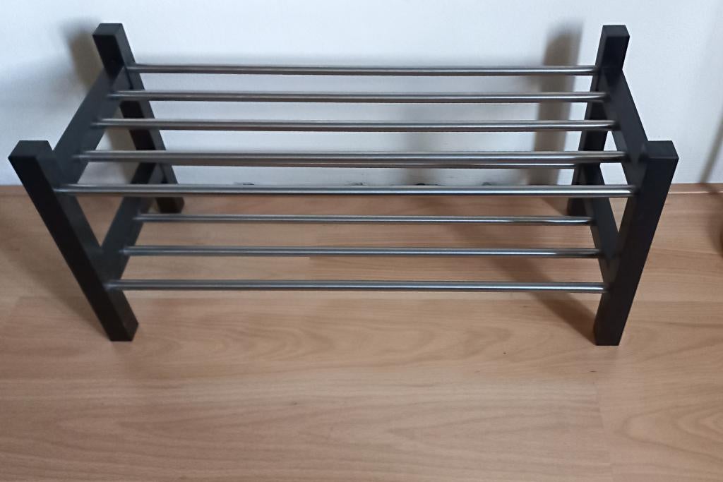 Schoenenrek 79 cm. hout, rvs opbergrek, Ophalen of Verzenden, Gebruikt