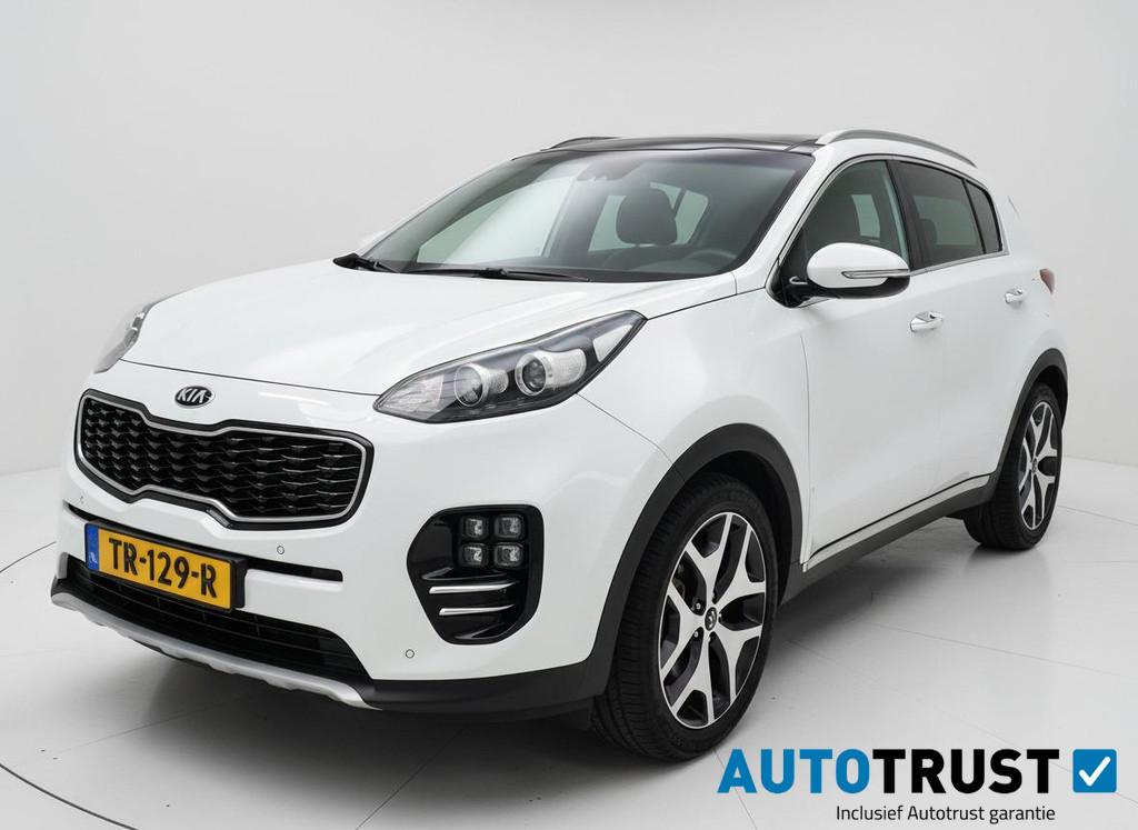 Kia Sportage 1.6 T-GDI 4WD GT-Line LEER CAMERA STOELVERWARMI, Auto's, Kia, Gebruikt, 4 cilinders, Wit, Leder