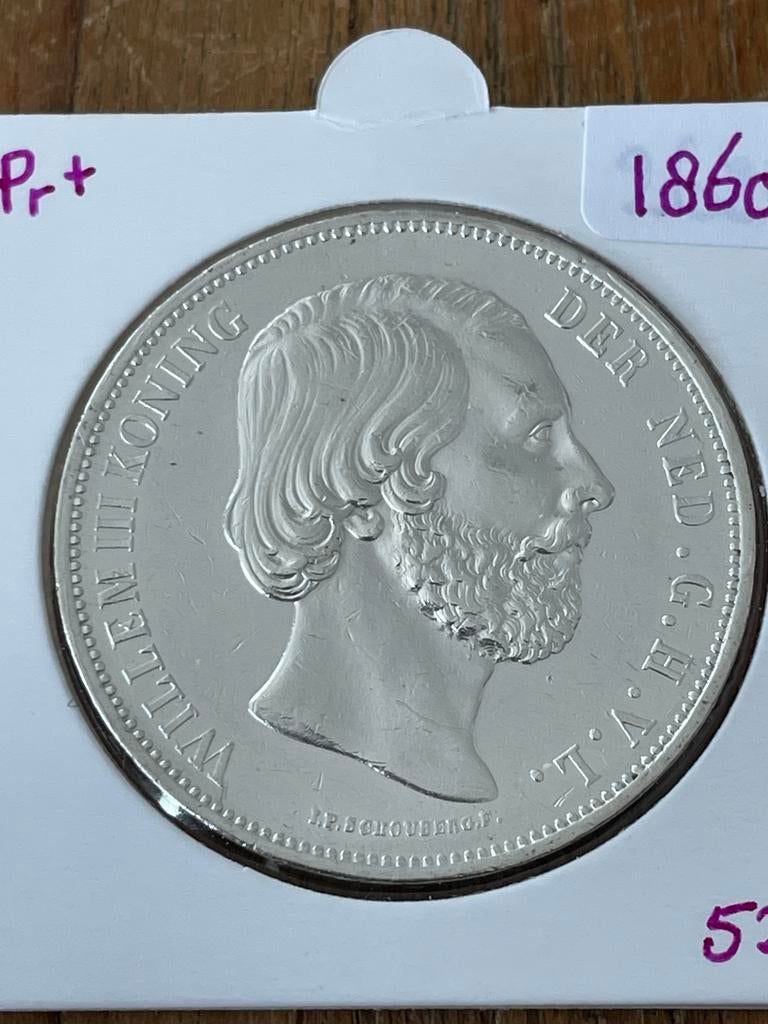 Rijksdaalder 1860 ruim prachtig, Verzenden, Koning Willem III, 2½ gulden